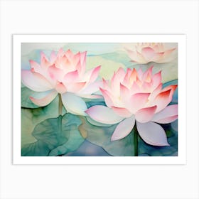 Radiant Lotus Flowers Art Print