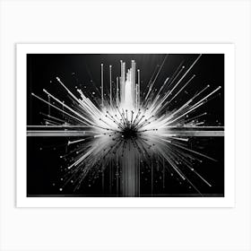 Explosive Artistic Creation In Black And White Grotesque Strokes Forming An Intricate Figure Graphi (2) Art Print