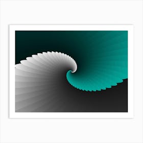 Turquoise Spiral Wings Art Print