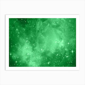 Emerald Galaxy Space Background Art Print