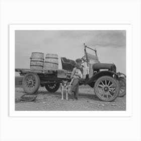 Herman Gerling, Barrels On Truck Are For Hauling Water, Near Wheelock, North Dakota By Russell Lee Art Print