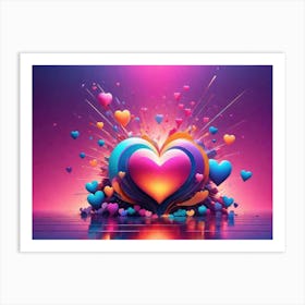 Colorful Heart Creative Art Print 10 Art Print