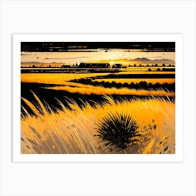 Sunset In The Field 5 Art Print