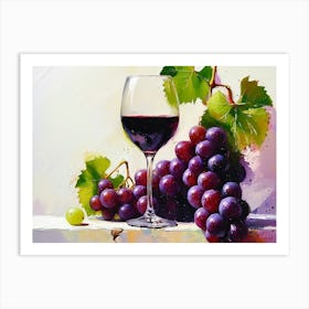 Wine And Grapes Still Life Art Print