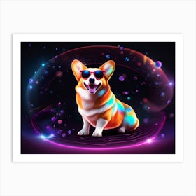 Corgi In Sunglasses 1 Art Print