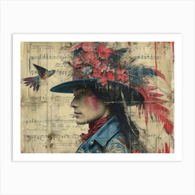 The Rebuff: Ornate Illusion in Contemporary Collage. The Woman In The Hat Art Print