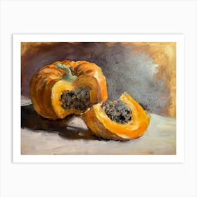 Pumpkin oil painting Art Print