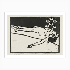 Woman Laying On A Bed 2 Art Print