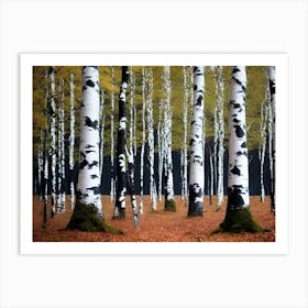 Birch Trees In Autumn 30 Art Print