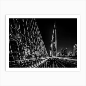 Shanghai Skyline At Night Art Print