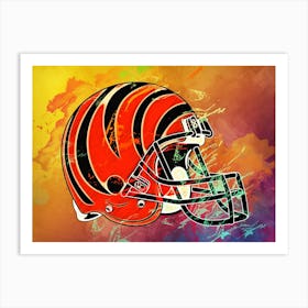 Cincinnati Bengals Helmet Abstract Art Print