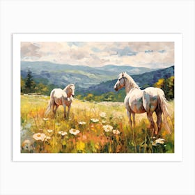 Horses Painting In Appalachian Mountains, Usa, Landscape 1 Art Print