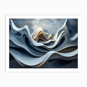 3d Modern Wave Art Print