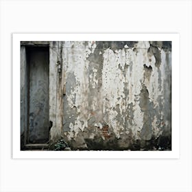 An Intricate Pattern Distressed And Splattered Across A Retro Template Urban Wall Of Weathered Con (2) Art Print