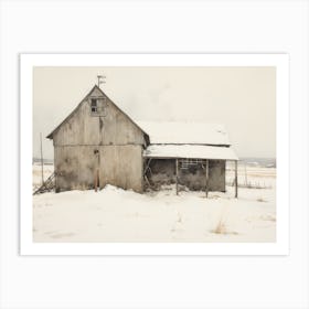 Rustic Muted Winter Farmhouse Art Print