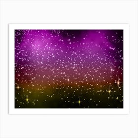 Ultra Violet Shining Star Background Art Print