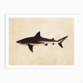 Angel Shark Silhouette 3 Art Print