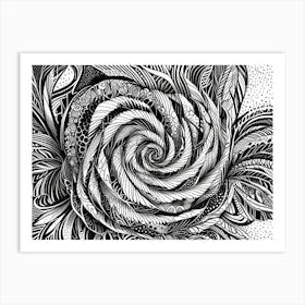 Psychedelic Rose Art Print