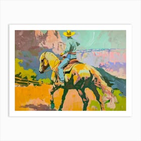 Neon Cowboy In Zion National Park Utah 2 Painting Art Print