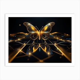 Golden Butterfly 70 Art Print