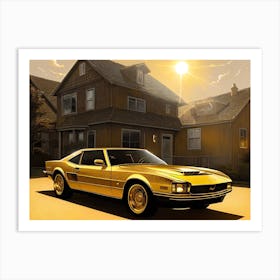 Golden Car Art Print