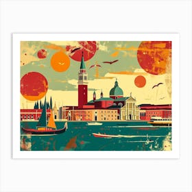 Abstract Venice poster illustration 12 Art Print