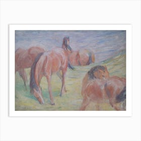 Grazing Horses I, Franz Marc Art Print