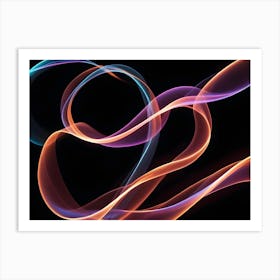 Abstract Image Of Colorful, Glowing Waves On A Black Background, Creating A Dynamic And Energetic Effect 4 Art Print