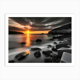 Sunset Over Cliffs Art Print