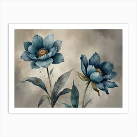 Blue Flowers 2 Art Print