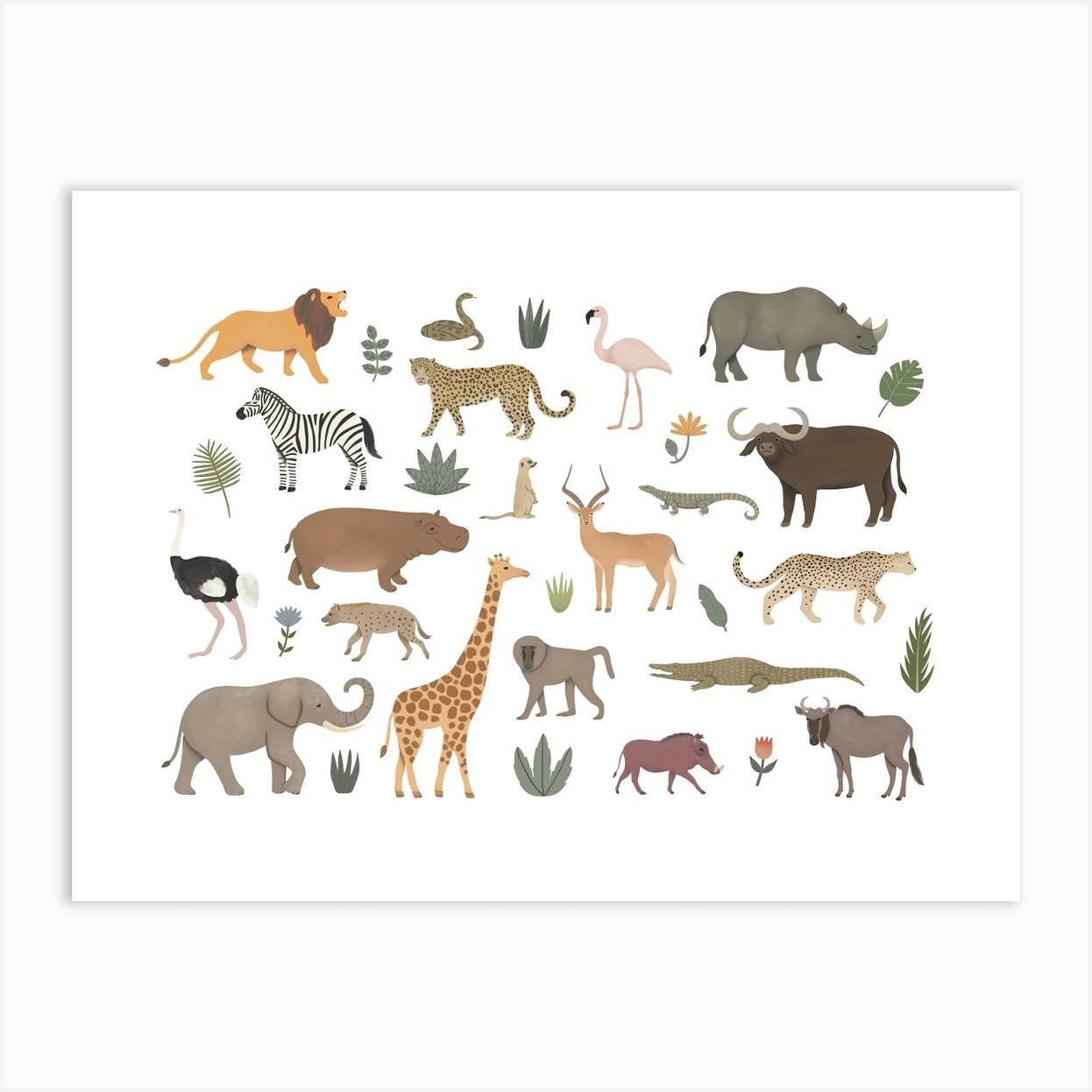 New Safari Animal Art Print by Kid of the Village - Fy New Safari Animal Art Print by Kid of the Village - Fy