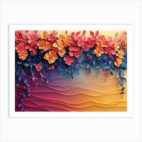 Elegant Colorful with Vibrant Flower Hanging Art Print