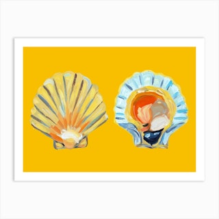 Scallops On Yellow Art Print
