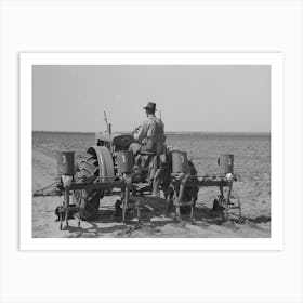 Tractor With Four Row Planter, Large Farm Near Ralls, Texas, This Planter Was Fashioned And Made By A Smith From Art Print