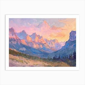 Western Sunset Landscapes Rocky Mountains 5 Art Print