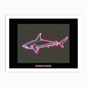 Pink Neon Nurse Shark Poster 3 Art Print