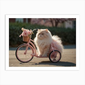 Cat On A Bike 1 Art Print