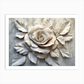 White Rose Wall Art Art Print