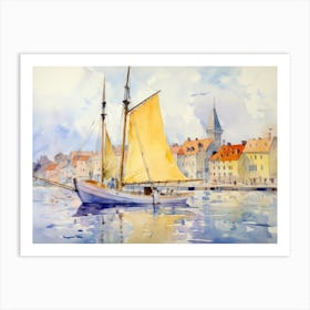 Watercolor Of A Boat Art Print