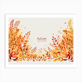 Default Vector Watercolor Autumn Background Texture Pattern Fo 1 Art Print