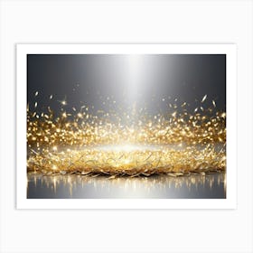 Christmass style sparkling silver gold background 7 Art Print