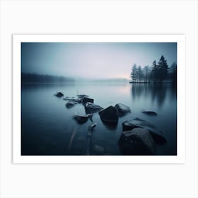 Foggy Lake Art Print