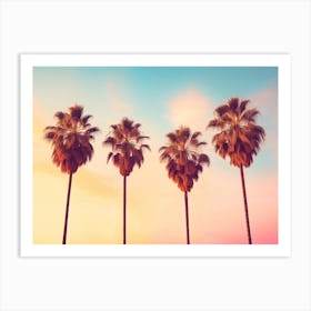 California Dreaming - L.A Sunset Palms Art Print