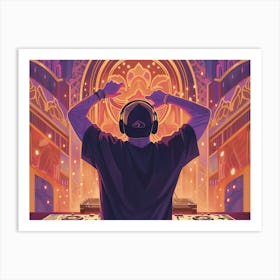 DJ in a Cathedral Art Print