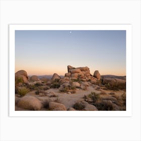 Sunset Over Desert Boulders Art Print