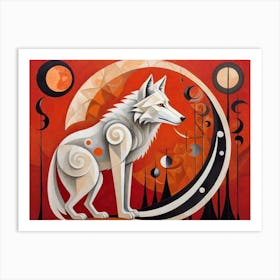 Wolf In The Moonlight 3 Art Print