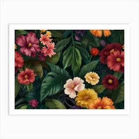 Seamless Floral Pattern 1 Art Print