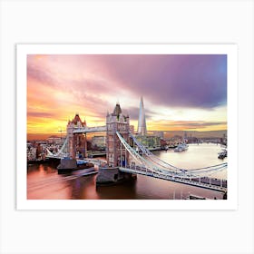 Tower Bridge And The Shard At Sunset, London Art Print