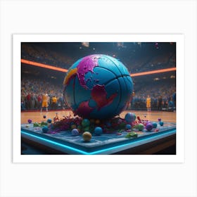 Basketball Court 3 Art Print