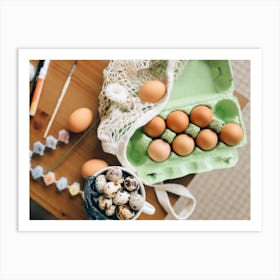 Eggs On A Table 13 Art Print